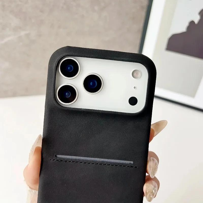 Fashion Cute Dog Pattern PU Leather Slim Case For IPhone 17 Pro Max Air 16 15 14 13 12 Plus Card Slot Clip Shockproof Hard Cover