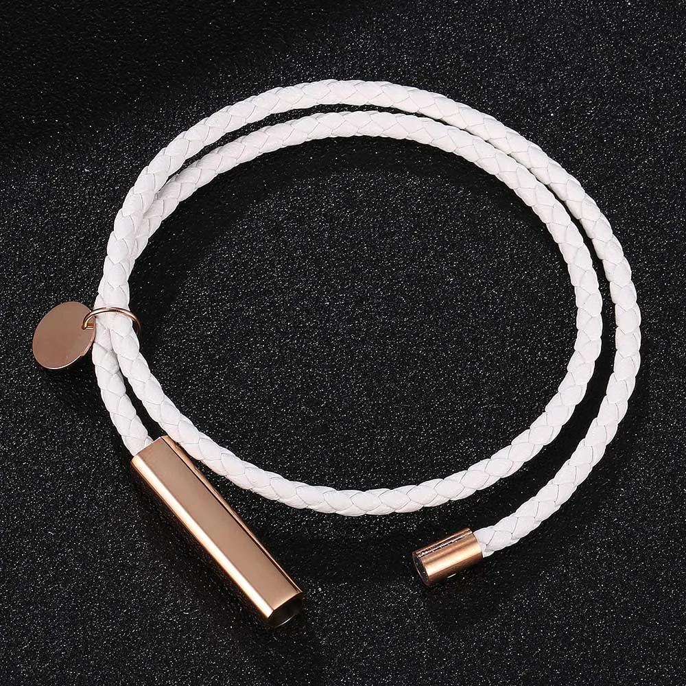 Vita Läderarmband För Män Kvinnor Mode Berlocker Wrap Armband Mode Kostymsmycken