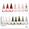 Set of 3 Scandinavian Style Hanging Gnome Ornaments for Christmas Tree Decoration with Handmade Felt and Knitted Hats