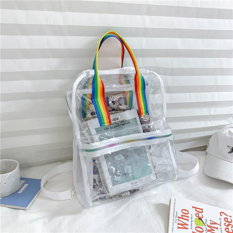 PVC transparent backpack PVC backpack PVC schoolbag Summer waterproof PVC beach bag 28*11*41