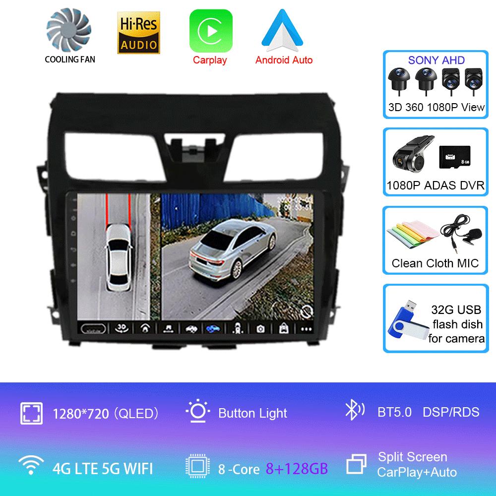 Car Radio Android 14 Carplay For Nissan Teana Altima 2013 2014 2015 GPS Multimedia Video Player DSP Stereo 360 Camera Head Unit