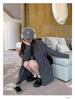 Women's Gray Petite Korean-Style Suit Jacket - Spring/Autumn 2025 Casual High-End Design