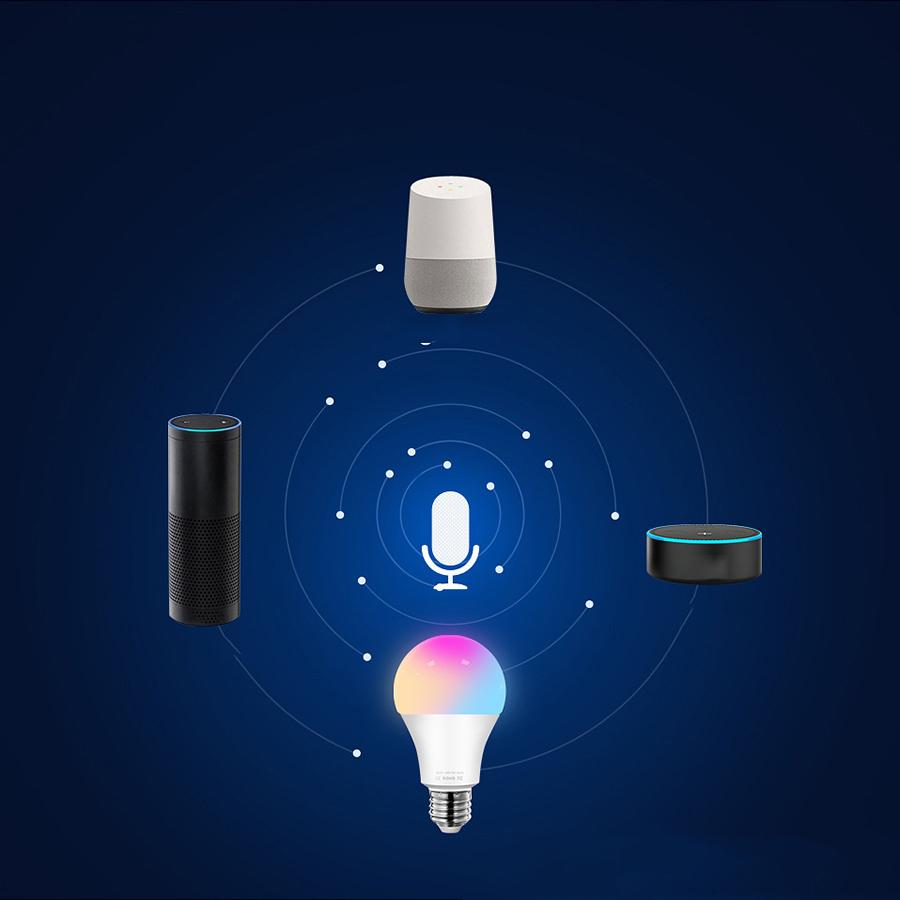 1Pcs 9W E27 WIFI Smart Light Bulb Supports For Alexa and Google Home Assistant