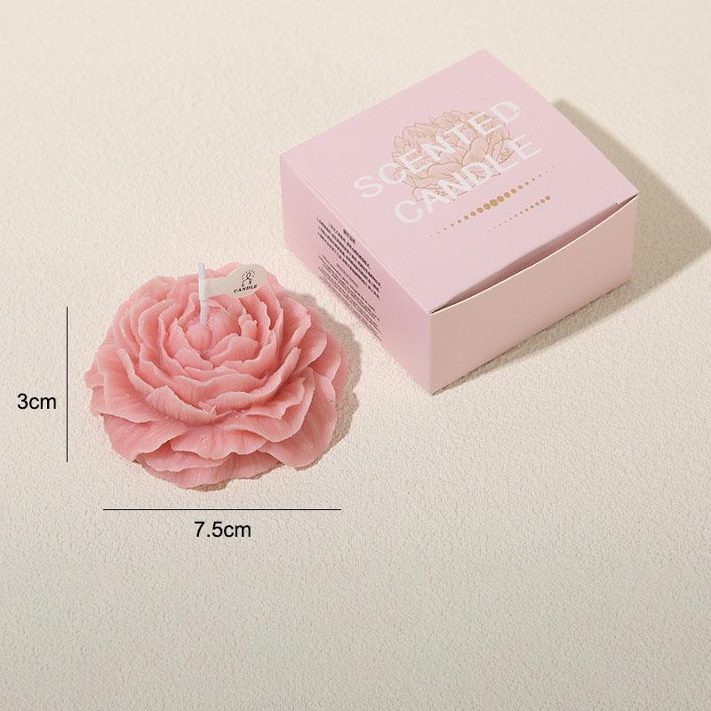Peony Flower Aroma Candle 1PCS Indoor Accompaniment Handmade Scented Solid Wax Mother's Day Atmosphere Valentine's Day