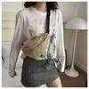 Women'S Stylish Woven Chest Bag - Light Brown, Crossbody Sling Phone Pouch with Zipper Closure, Versatile Waist Pack for Beach, Beach Bag