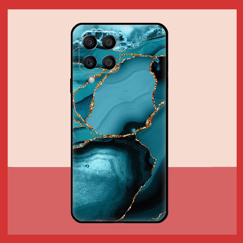 

Teal Blue Gold Agate Marble Case For Samsung Galaxy M52 M32 M53 M16 M11 M21 M31 M35 M12 M13 M14 M15 M36 M56 M55 M34 M54 Samsung M13 4G
