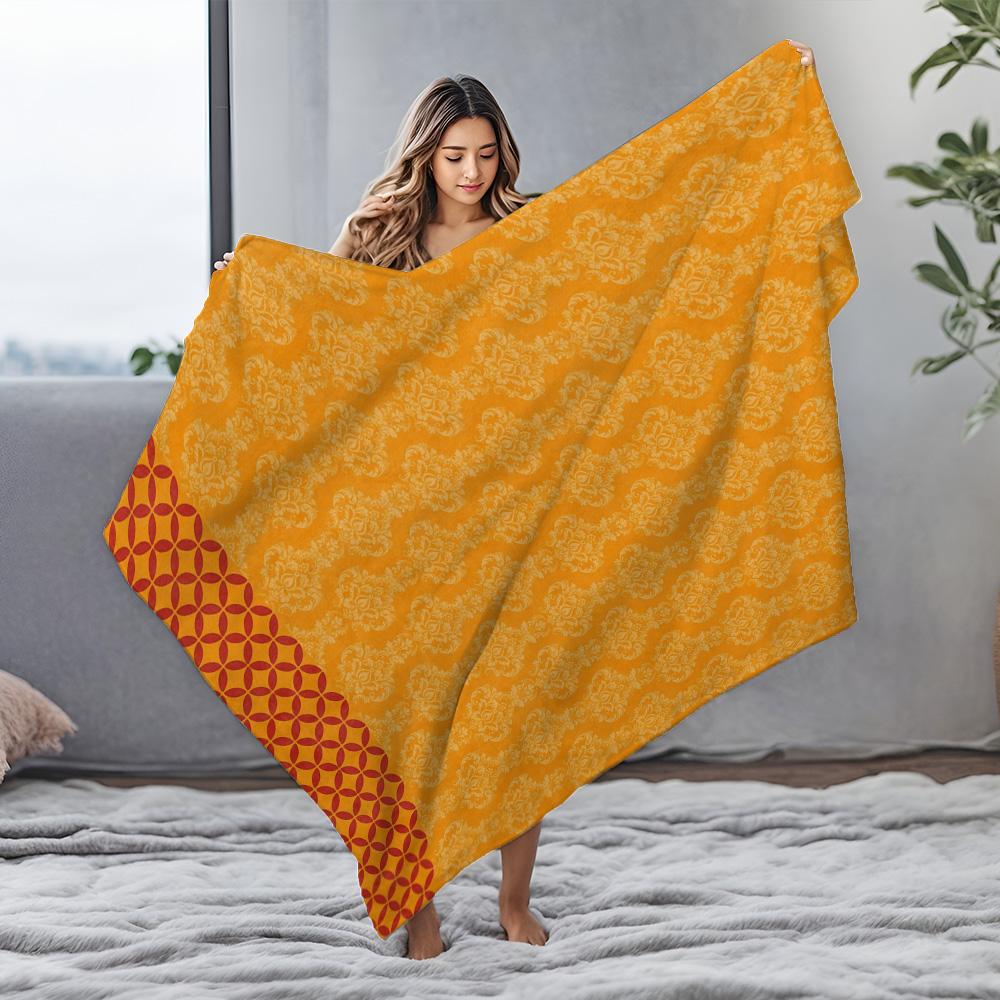 Floral Design Flannel Printed Blanket Suitable For All Seasons Suitable For Living Room Office Sofa And Travel 180X250Cm