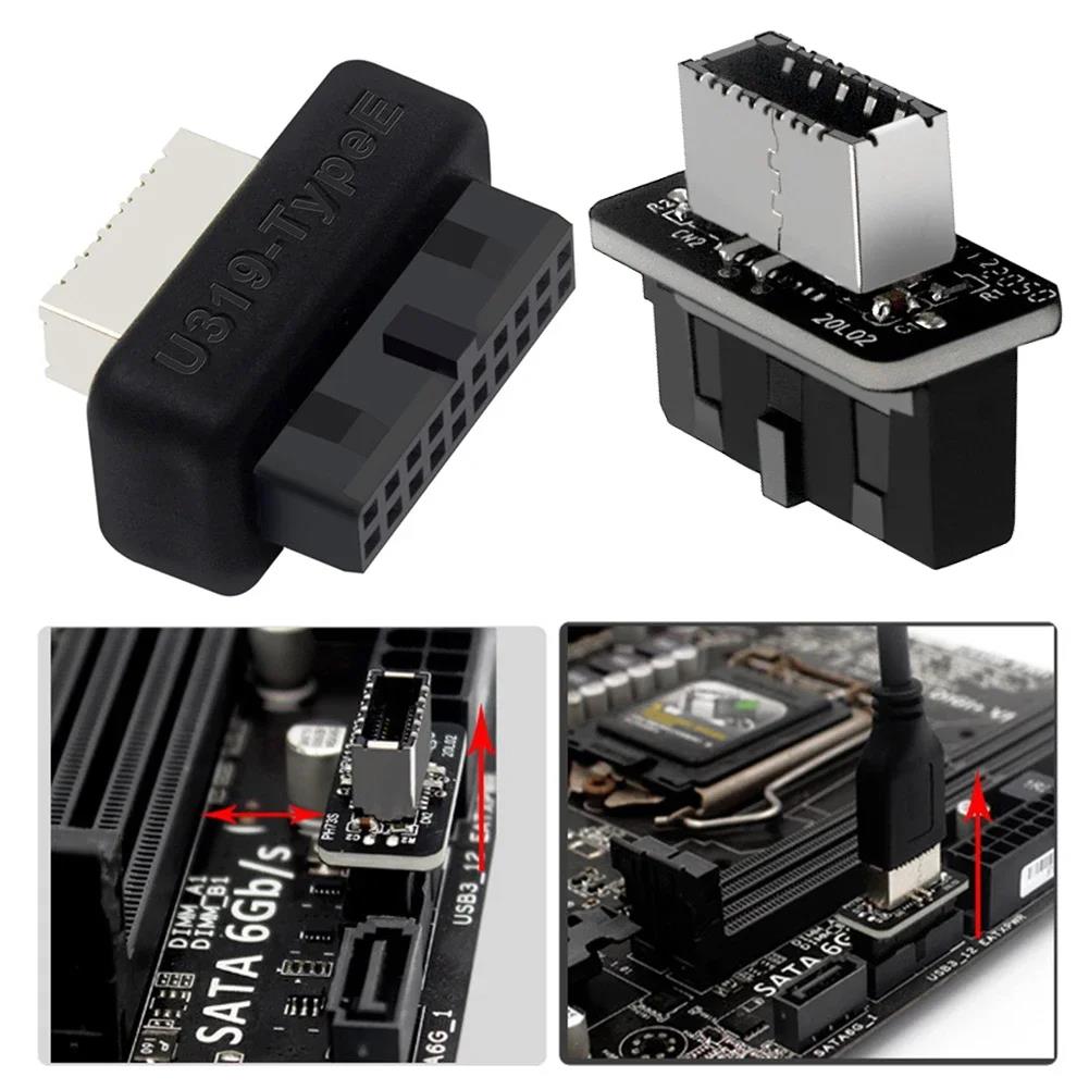 USB Front Panel Adapter 19/20Pin Internal Connector for PC Motherboard To USB 3.1/3.2 Type-C Front Socket Key-A Type-E Header