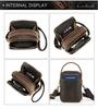 Retro Crazy Horse Leather Crossbody Phone Bag - Compact Outdoor Travel Storage