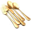 5Pcs/Set Stainless Steel Gold Dinnerware Set Cutlery Set Matte Wedding Family Hotel Tableware Knife Fork Dessert Spoon