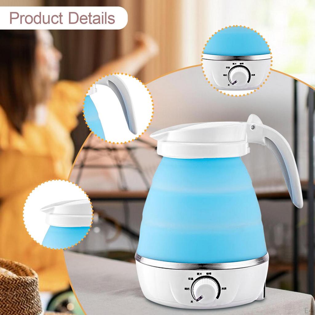 Cestovní skládací elektrická konvice Rychlovarná Automatické vypnutí Malý ohřívač vody Bílý