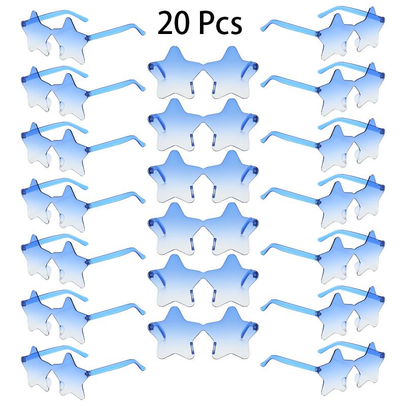 16/20 Pcs Per Set Rimless Star Shaped Sunglasses Fashion Cute Gradient Beach Holiday Shades Women Trendy Design Rave Sun Glasses