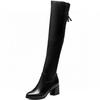 Over-knee boots women's new rear zipper boots first layer cowhide pointed high-heeled boots boots