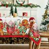 Christmas Gingerbread Man Balls Waterproof Tablecloth Table Decor Winter Xmas Kitchen Dining Tablecloth Christmas Decorations
