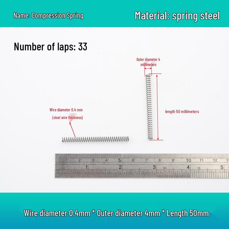 Small Mechanical Compression Spring: 0.4mm Wire, 2-8mm Outer Diameter