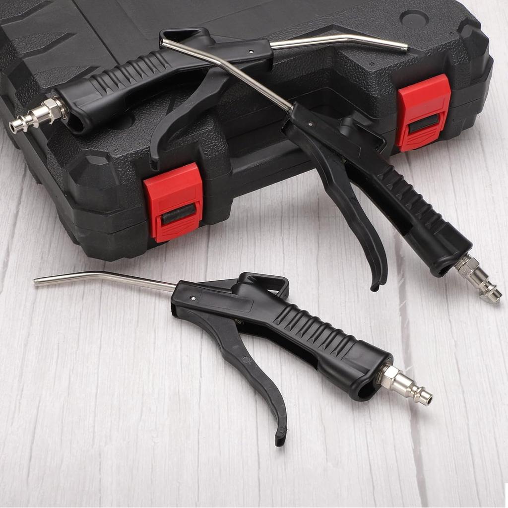 HARFINGTON 2pcs Air Blow Gun High Flow Air Compressor Blow Gun with 1/4" NPT Male Air Plug and Angled Bent for Industrial Household Air Tools