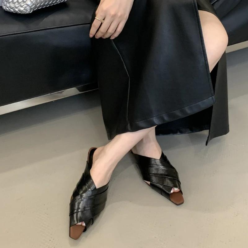 Fashion Fashion Roman Style Brand Slippers Women Summer Sexy Open Toe Cross Tied Design Flat Slippers Comfortable Elegant Beach Sandals