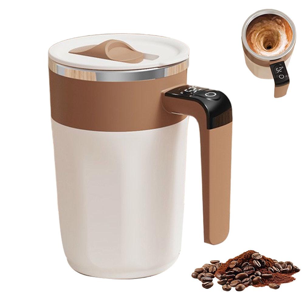 Automatic Stirring Coffee Cup With Temperature Display Stainless Steel Mixer Rechargeable Automatic Stirring Cup With Lid