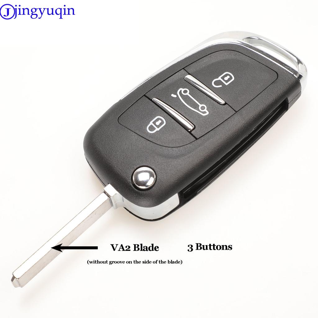 Jingyuqin VA2/HU83 2/3 knappar Ce0523 Modifierat Fällbart Fjärrkontrollskal för Bilnyckel för Citroen Coupe VTR C2 C4 C5 C6 C8 Berlingo Xsara Picasso