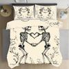 Gothic Style Skull Duvet Cover Set,Skeleton Bedding Set, Microfiber Duvet Cover Set with Zipper Closure for Teens and Adults