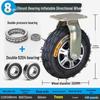 8-10 Inch Thickened Aluminum Alloy Inflatable Rubber Universal Caster Wheel for Handcarts