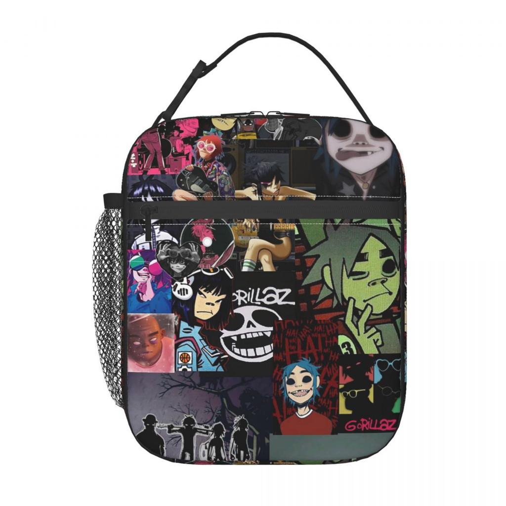 Music Band Gorillaz Insulated Lunch Bag for Women Kids Portable Food Boxes Thermal Lunch Box Tote