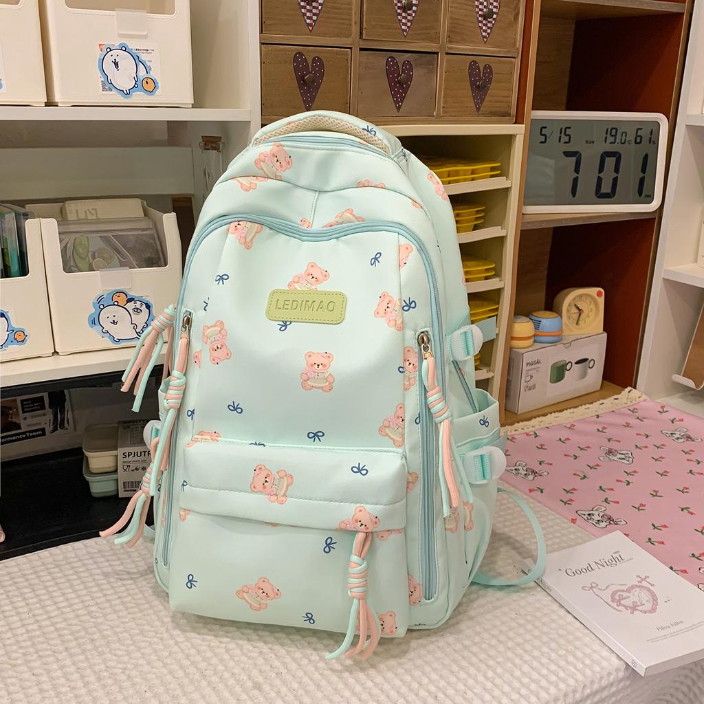 Schoolbag Casual backpack School bag Korean version of simple travel backpack ins Fengsen college style printing large-capacity backpack