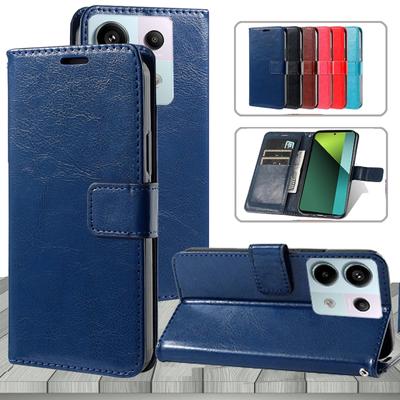 Shockproof Leather Wallet Flip Book Case For Xiaomi Redmi Note 13 12 11 Pro Plus 12S 11S 13C K70E Poco M4 X5 X6 Pro 5G 4G Soft Silicone Phone Bag Case