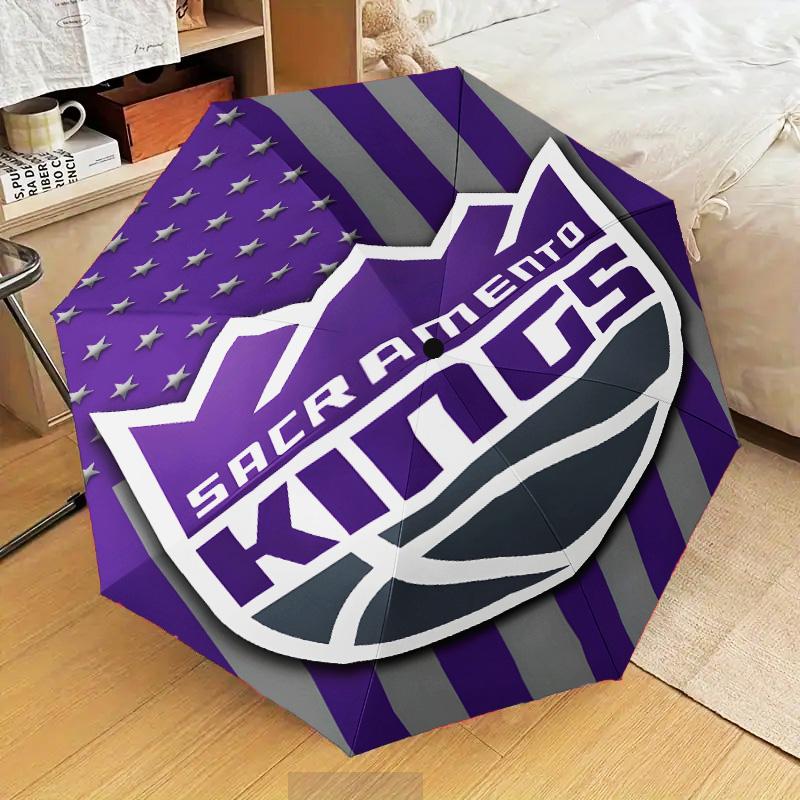 Kings Basketball Team Logo Umbrella Folding umbrella, automatic umbrella 8-Frame for Travel, camping Use Gift for Halloween Christmas