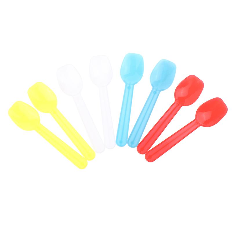 50 pezzi di cucchiai da dessert, cucchiai da gelato in plastica, cucchiai per la famiglia, cucchiai da zuppa in plastica, carinissimi cucchiai da degustazione, ottimi per le posate da festa