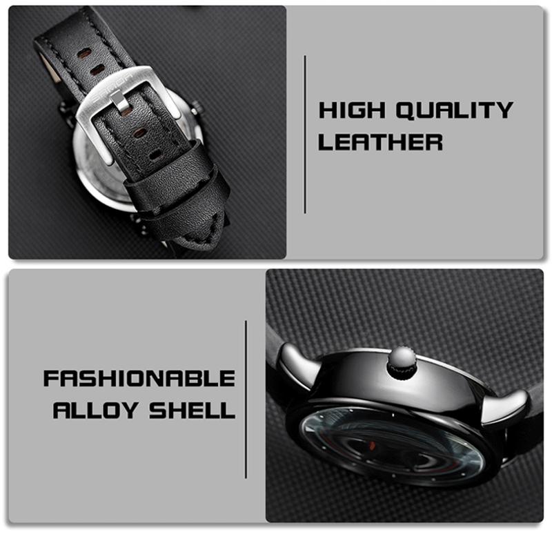 SANDA New Time To Work Fashion Personality Men's Watch Creative Student Sports Belt Watch