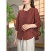 Three-quarter Sleeve Shirt Women's New Autumn Korean Style Loose Shirt Design Niche Western Style Top