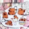 New 2D Cartoon Guinea Pig Acrylic Keychain - Cute Backpack Pendant