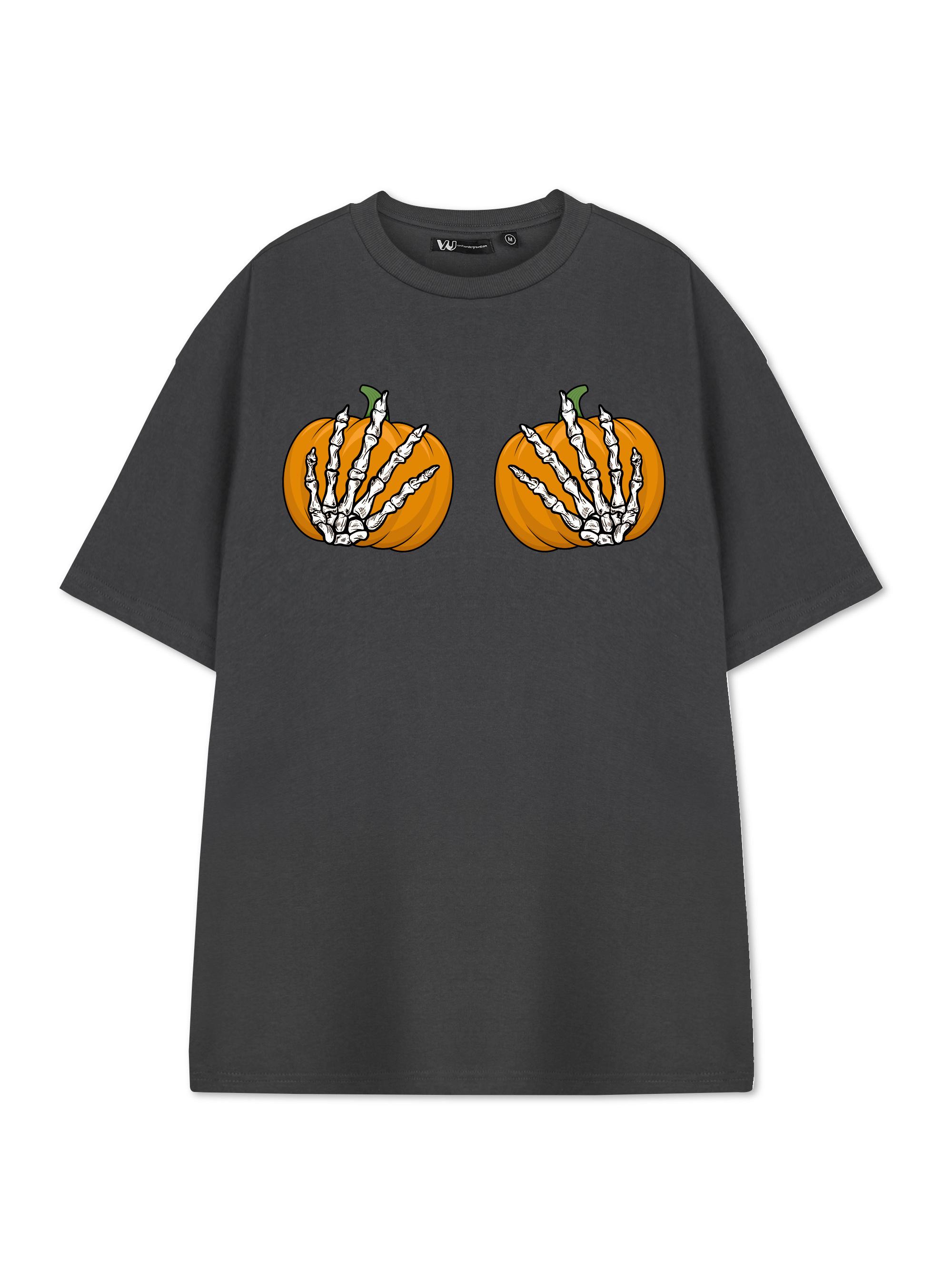 

Vanilla Underground Women S Plus Size Grey Graphic Tee Pumpkin Hands Design Short Sleeve T-Shirt Trendy Casual Wear Unique Merchandise for Ladies 3XL дубильная кора