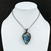 Natural Labradorite Gemstone Handmade Copper Wire Wrap Pendant 2.60" G0T96