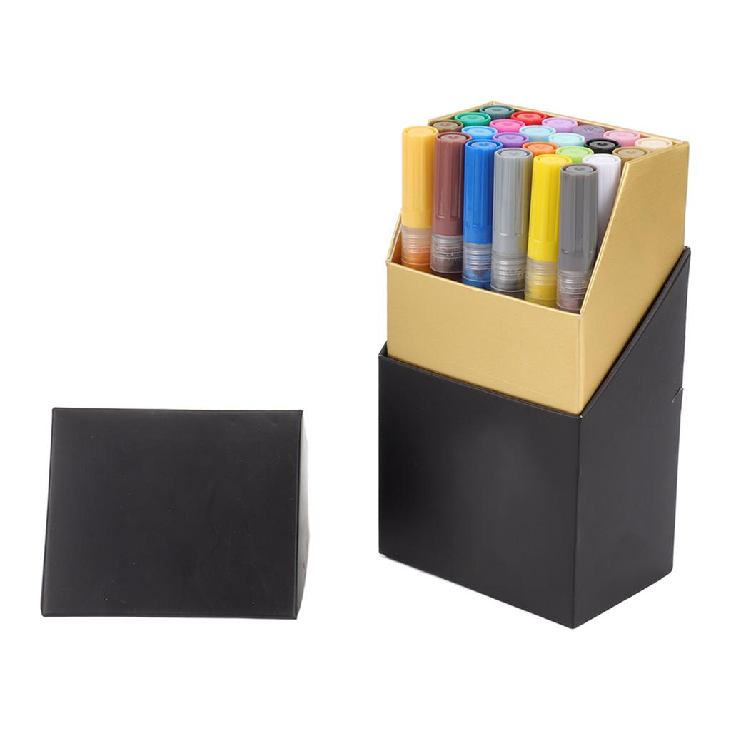 Acrylic Paint Markers 24 Colors Smoother Writing Waterproof Safe DIY Paint Markers for Home School