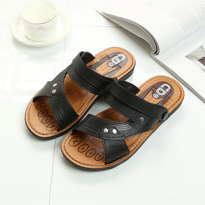 

Мужские сандалии для летнего пляжного отдыха, дышащие, мягкие, противоскользящие, водонепроницаемые и износостойкие сандалии и тапочки двойного назначения на толстой подошве 45