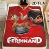 1 Stück Ferdinand-Print Flanelldecke, Hohe Qualität, Bequem für alle Jahreszeiten, Heimdekoration, Wärme und Komfort, Perfekt für Weihnachtsgeschenke