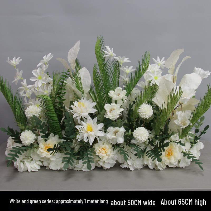 Blue Artificial Flower Row for Wedding Aisles and T-stage Decorations