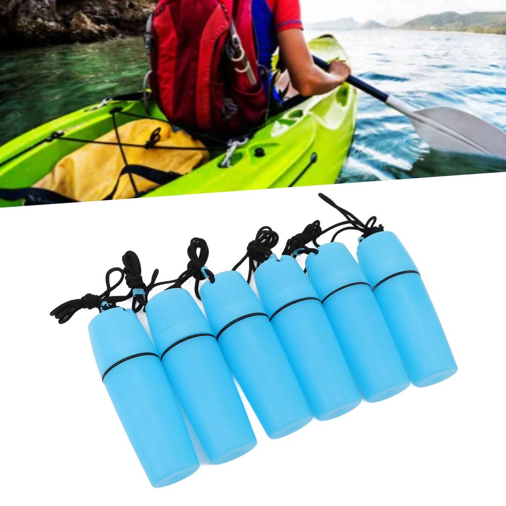 6 Stück Kajak-Behälterflasche ABS Wasserdicht Tragbar Kajak Versiegelte Flasche Trockenbehälter mit Hakenleine zum Tauchen Schnorcheln Surfen Kajakfahren Bootfahren