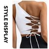 Fashion Export Cross-Border Yoga Vest Asymmetrical One-Shoulder Beauty Back Shoelace Nude Feel with Chest Pad Sports Fitness Top