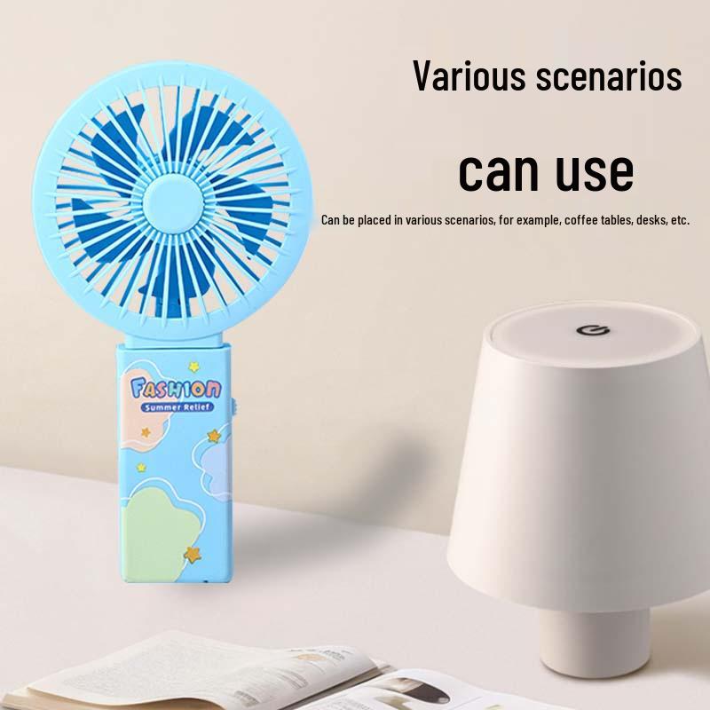 Rechargeable Mini Cartoon USB Fan & Phone Holder with Custom Logo