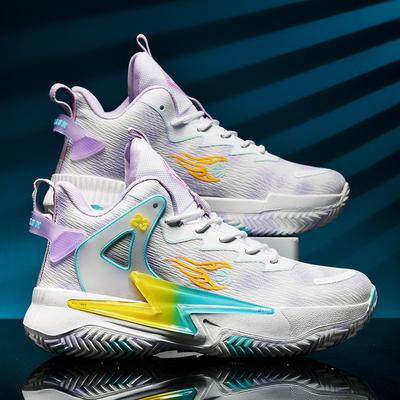 High-top Basketball Shoes Men's and Women's Mandarin Ducks Teen Middle School Students' Game Sneakers Mesh Actual Combat Training Sneakers