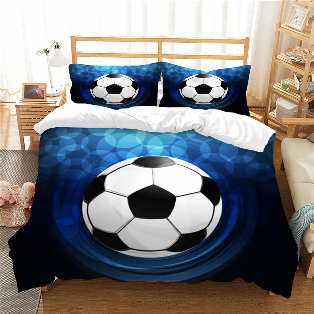 Bed Set Football Quilt Cover 3D Printing Beding Cover Suit Soccer Home Bedclothes with Pillowcase Soft Duvet Cover