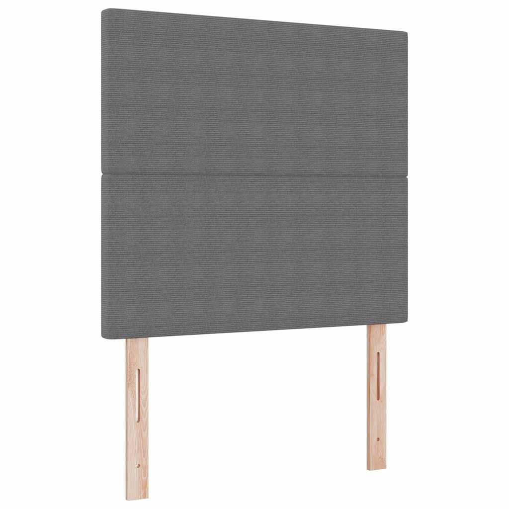Box Spring Bed in Light Grey and White 120 x 190 cm Cord Fabric