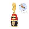 925 Silver Golden Clover Charms Bead CZ Zircon Glowing Firefly Pet Cat Puppy Pendant Fit Original Bracelet DIY Jewelry