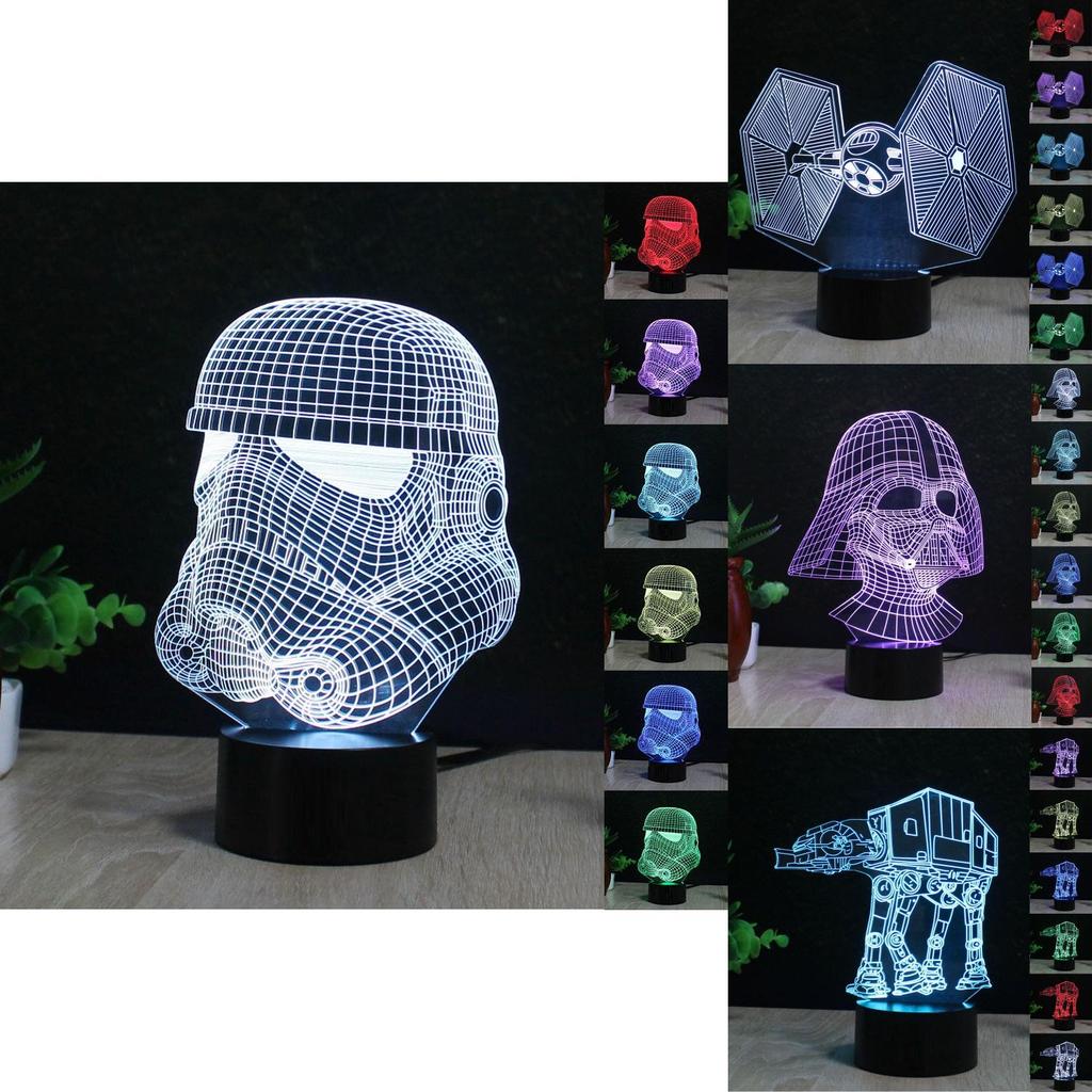 Star Wars Mini 3d Night Lamp For Kids Room And Collectors