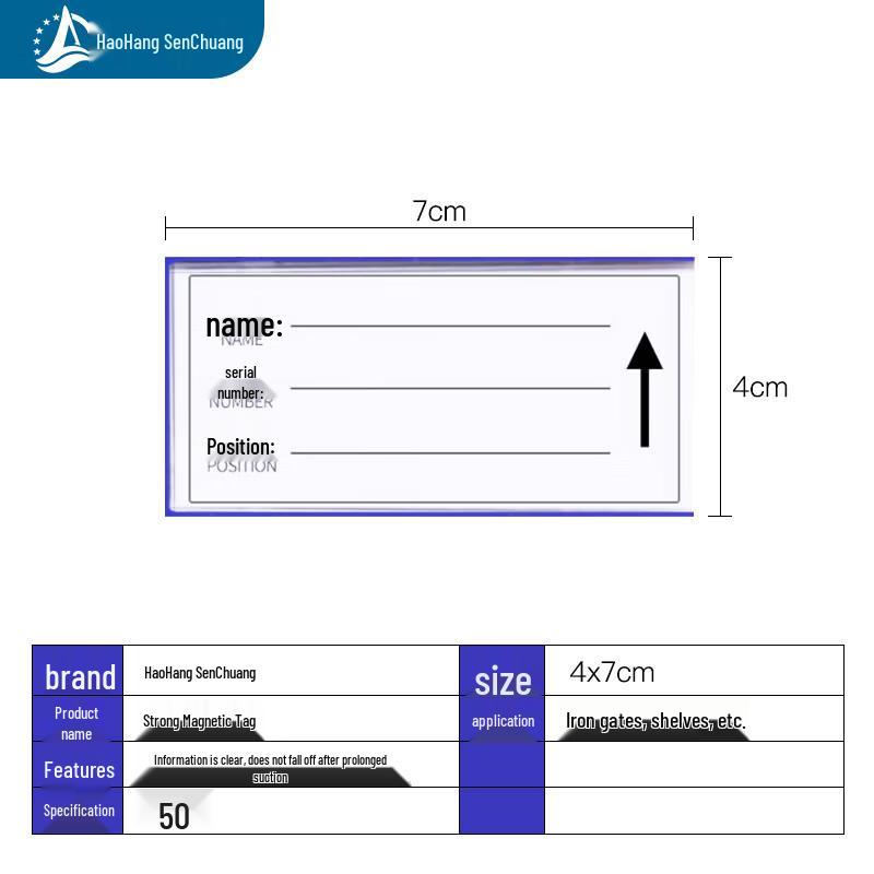 Strong Magnetic Warehouse & Shelf Labels 4x7 cm