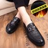 Leather Shoes Autumn Dress Casual Soft Sole Inner Height Increase Hair Stylist British Pointed Head Winter Velvet