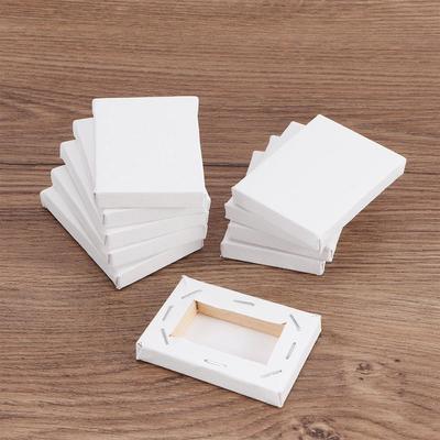 10 Pezzi Mini Telaio Artistico in Legno Bianco Teso Tavola per Pittura ad Olio Materiali per Pittura